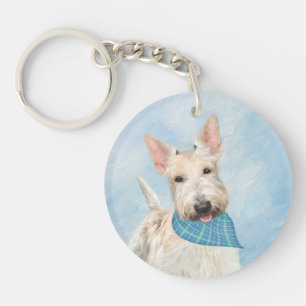 Scottish Terrier Wheaten Dog Malerei Original Art Schlüsselanhänger