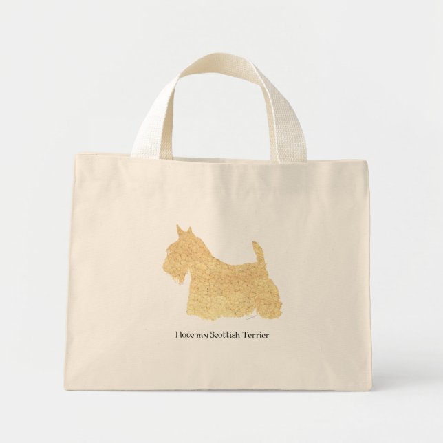 Scottish Terrier Wheaten Silhouette Mini Stoffbeutel (Vorne)