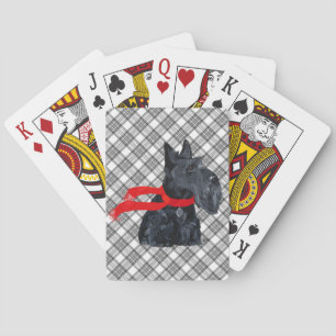 Scottish-Terrier-Winterurlaub Spielkarten