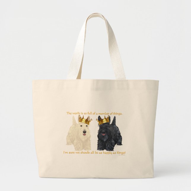 Scottish Terriers Happy Thoughts Jumbo Stoffbeutel (Vorne)