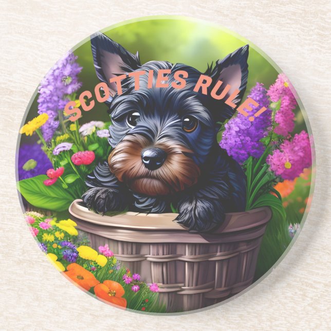 Scottish Terriers Rule! Getränkeuntersetzer (Vorne)