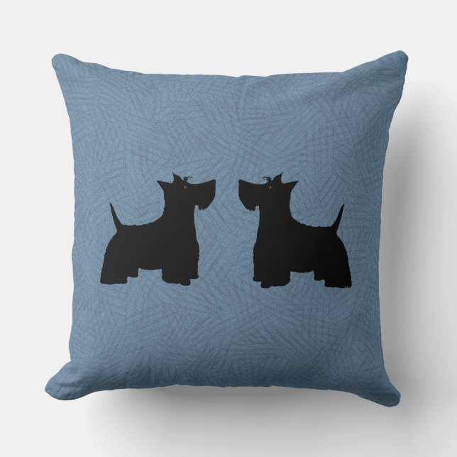 Scottish Terriers Throw Pillow Kissen (Vorderseite)