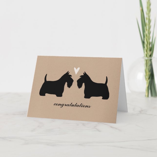 Scottish Terriers Wedding Herzlichen Glückwunsch Karte (Vorderseite)