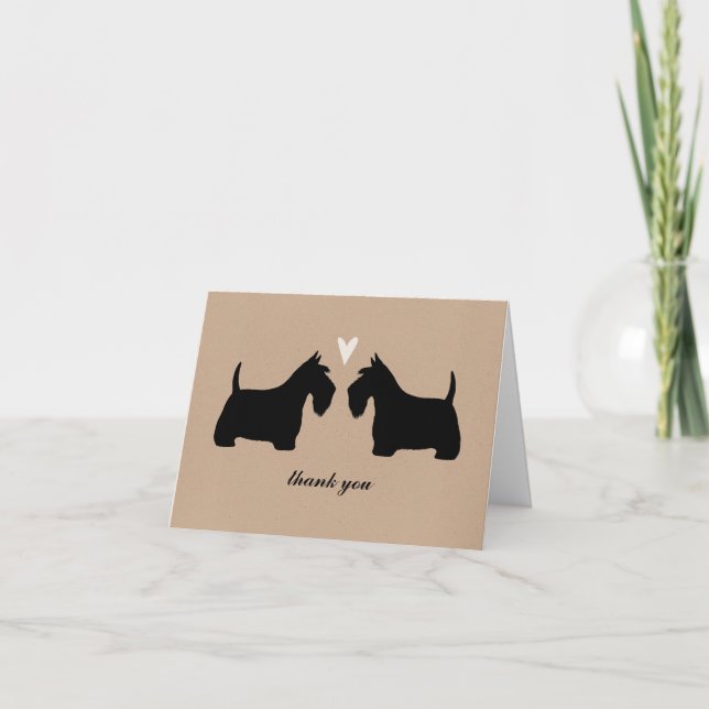 Scottish Terriers Wedding Vielen Dank Dankeskarte (Vorderseite)