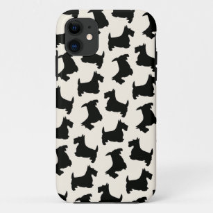 Scottish-Terrierscottie-Hundemuster-Schwarzes Case-Mate iPhone Hülle
