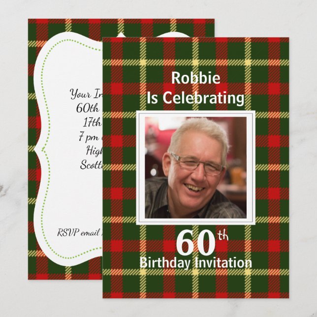 Scottish Themed Celebration Party Einladungen (Vorne/Hinten)