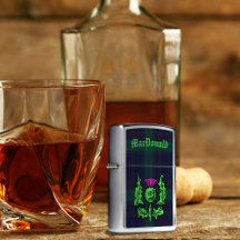 Scottish Thistle auf Dark Tartan Individuelle Name