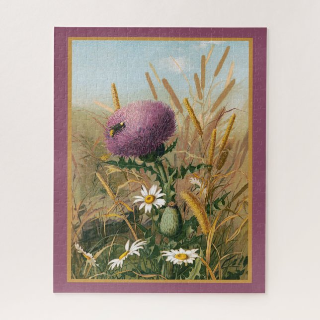 Scottish Thistle Blume Vintag Picture (Vertikal)