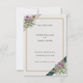 Scottish Thistle Celtic Tartan Wedding Save The Date