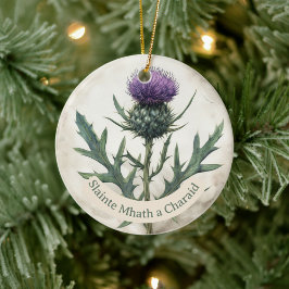 Scottish Thistle Christmas Ornament, Keramik Ornament