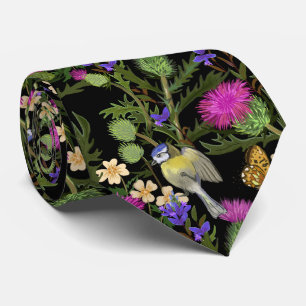 Scottish Thistle Cotattcore Pattern Neck Tie Krawatte