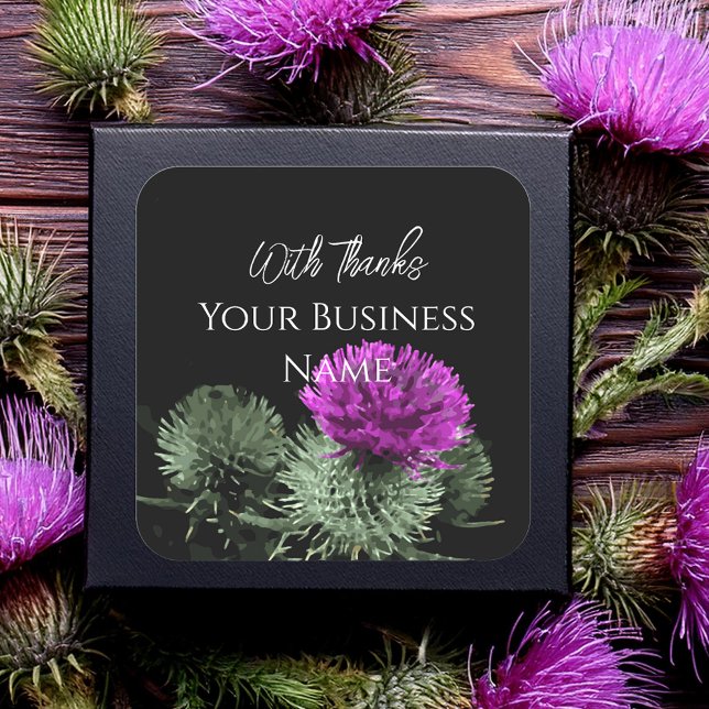 Scottish Thistle Danke, Square Sticker (Von Creator hochgeladen)