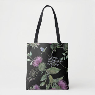 Scottish Thistle Floral Print Tasche