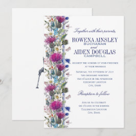 Scottish Thistle Floral Wedding Einladung