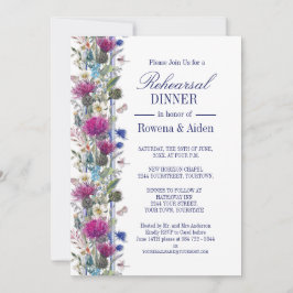 Scottish Thistle Floral Wedding Probe Dinner Einladung