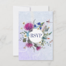 Scottish Thistle Floral Wedding RSVP