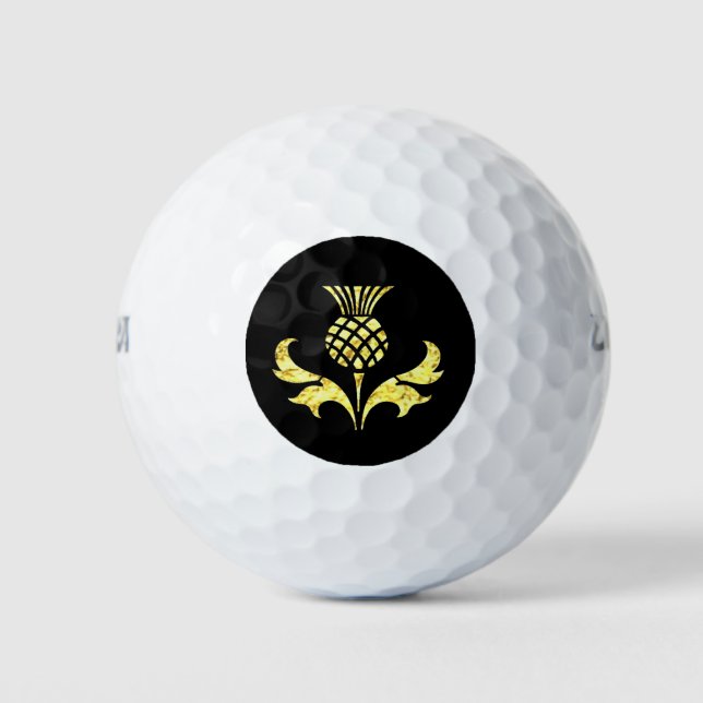 Scottish Thistle in Gold Golfball (Vorderseite)