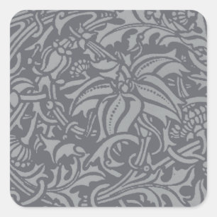 Scottish Thistle Knot William Morris Style Quadratischer Aufkleber