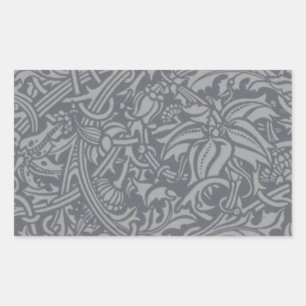 Scottish Thistle Knot William Morris Style Rechteckiger Aufkleber