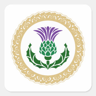 Scottish Thistle Quadratischer Aufkleber