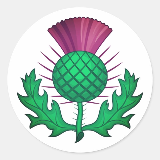 Scottish Thistle Runder Aufkleber (Vorderseite)