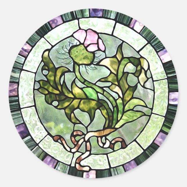 Scottish Thistle Runder Aufkleber (Vorderseite)