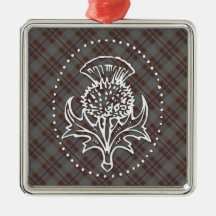 Scottish Thistle Square Ornament