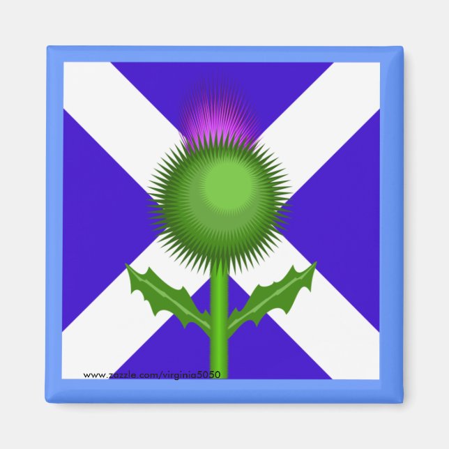 Scottish Thistle und Flag Magnet (Vorne)
