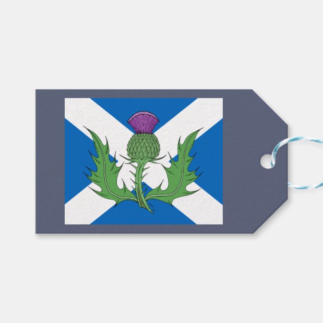 Scottish Thistle und Salreifen Geschenkanhänger (Vorderseite (Horizontal))