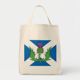 Scottish Thistle und Salreifen Tragetasche