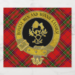 Scottish Toast Rose and Dick on tartan Bierflaschenetikett