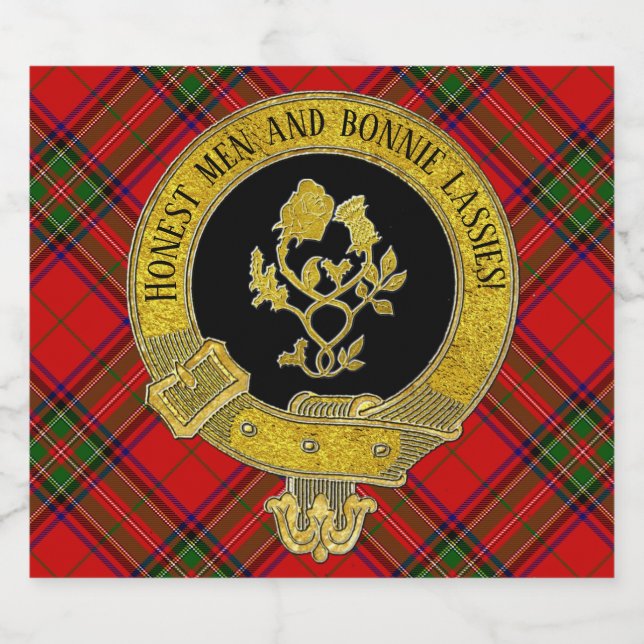 Scottish Toast Rose and Dick on tartan Bierflaschenetikett (Einzelnes Label)