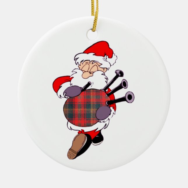Scottish Weihnachtsmann Keramik Ornament (Vorne)