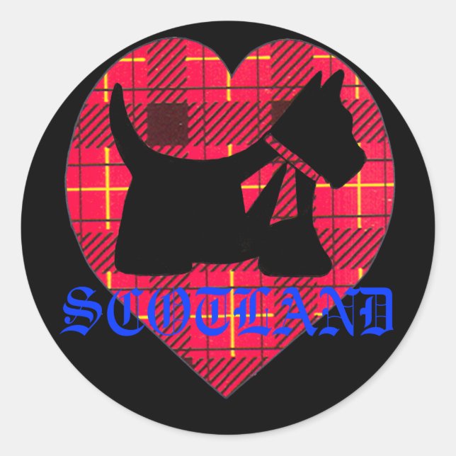 Scottish Westie Tartan Heart Sticker (Vorderseite)