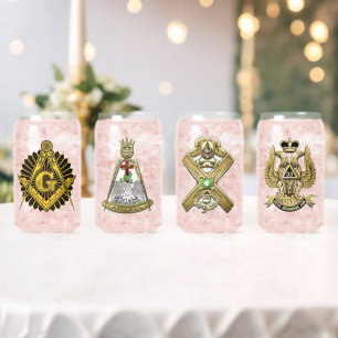 Scottishrite Masons Glass Set Dosenglas