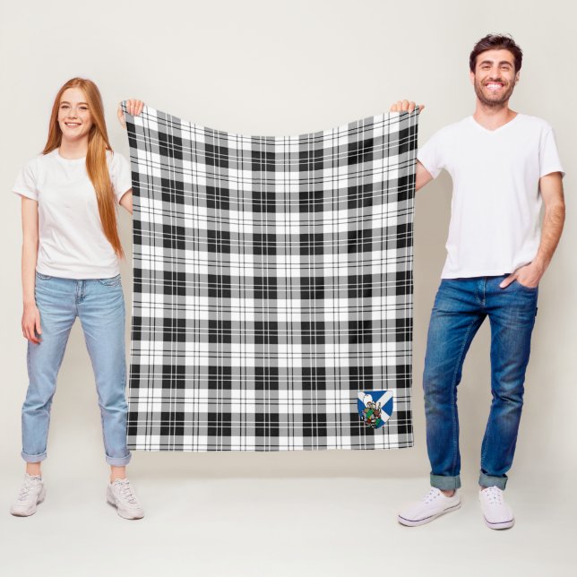 Scotts Erskine Black and White Tartan Kariert Fleecedecke (Beispiel)