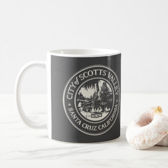 SCOTTS VALLEY - SANTA CRUZ CALIFORNIA KAFFEETASSE (Mit Donut)