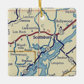 Scottsboro AL Vintag Map Keramikornament