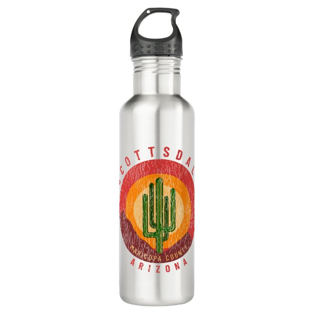 Scottsdale Arizona Cactus Edelstahlflasche (Vorderseite)
