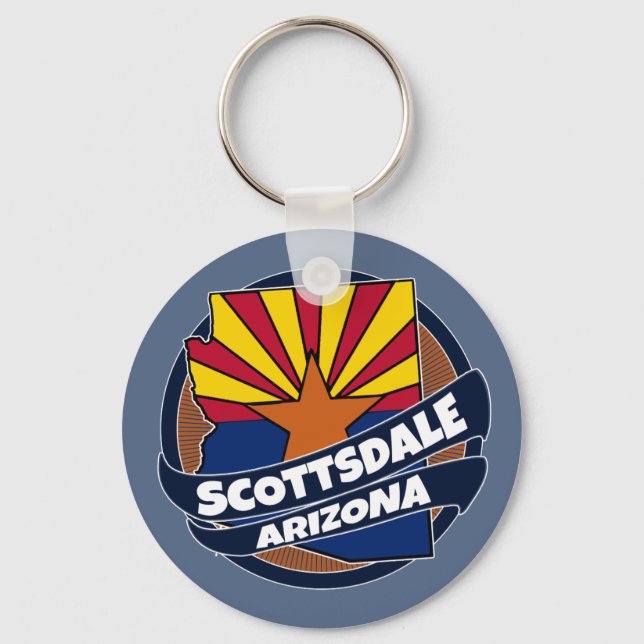 Scottsdale Arizona-Fahne platzt Schlüsselanhänger (Vorderseite)
