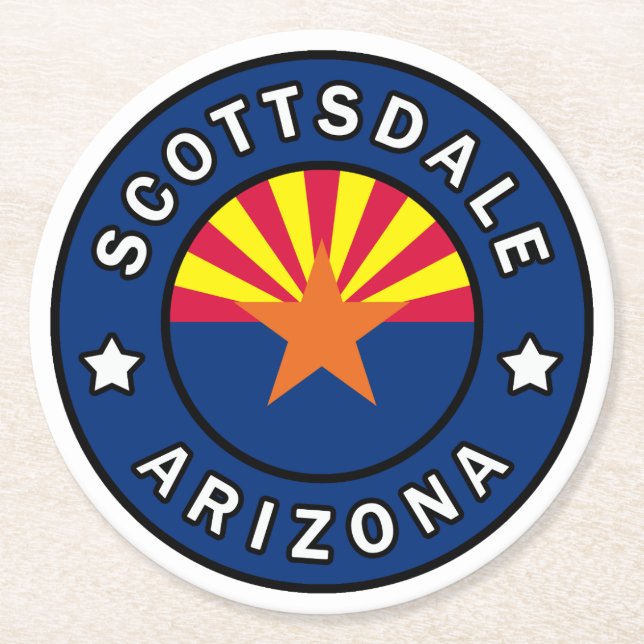 Scottsdale Arizona Runder Pappuntersetzer (Vorderseite)