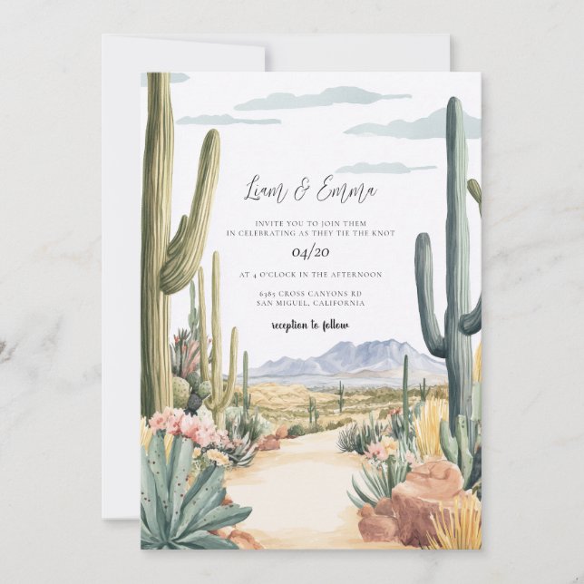 Scottsdale Arizona Wedding Invitation (Devant)
