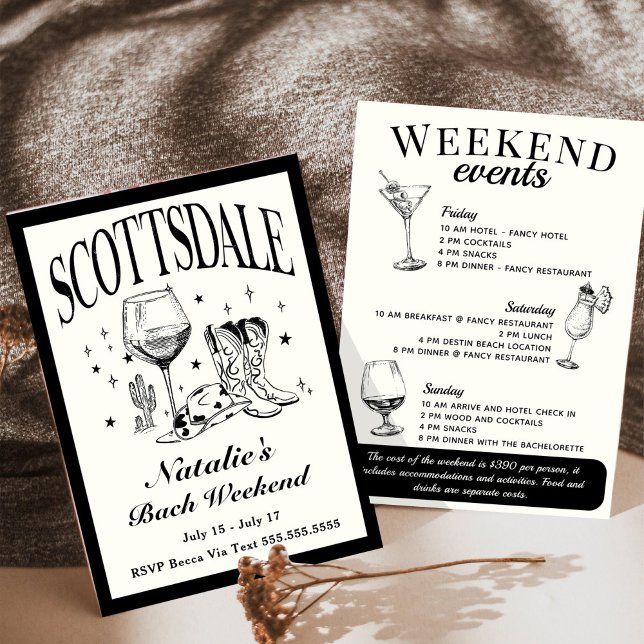 Scottsdale Bachelorette Social Cocktail Tour Einladung (Von Creator hochgeladen)