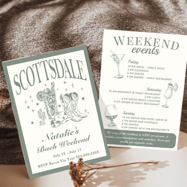 Scottsdale Bachelorette Social Cocktail Tour Einladung (Von Creator hochgeladen)
