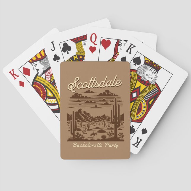 scottsdale desert bachelorette party retro brown spielkarten (Rückseite)