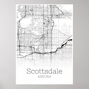 Scottsdale Map - Arizona - City Map Poster