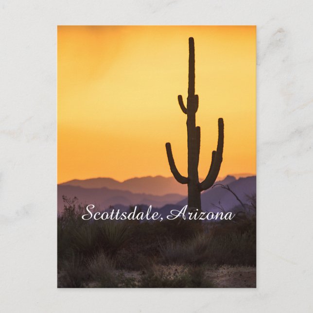 Scottsdale Sonnenuntergang vor dem Sturm Postkarte (Vorderseite)