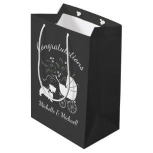 Scotty Dog Baby Shower Puppy Scottish Terrier Gray Mittlere Geschenktüte