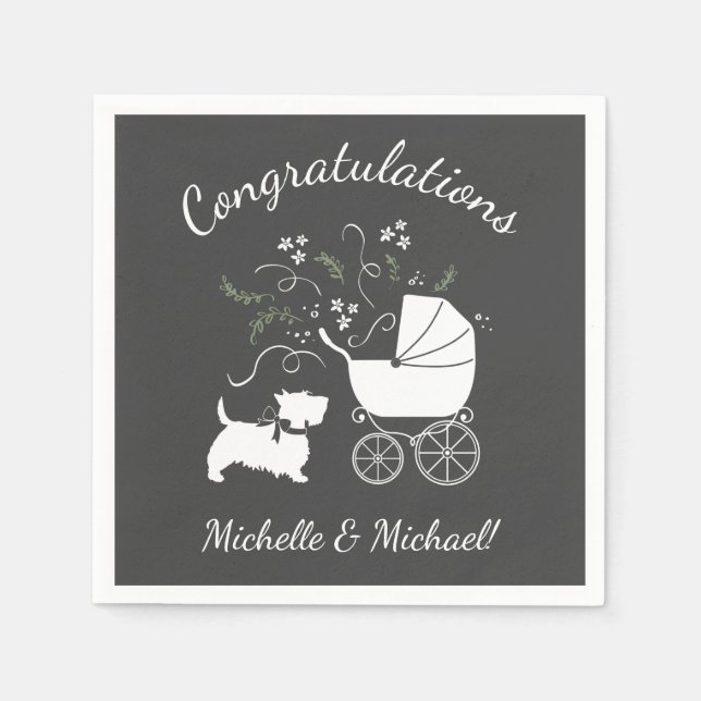 Scotty Dog Baby Shower Serviette (Vorderseite)