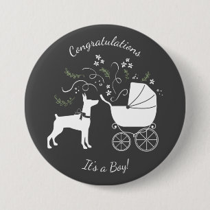 Scotty Hund Baby Shoppy Welpe Scottish Terrier Gra Button
